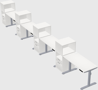 Dual motor electric desk w/cabinet