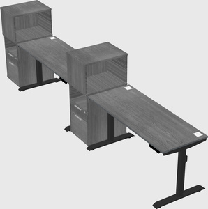 Dual motor electric desk w/cabinet