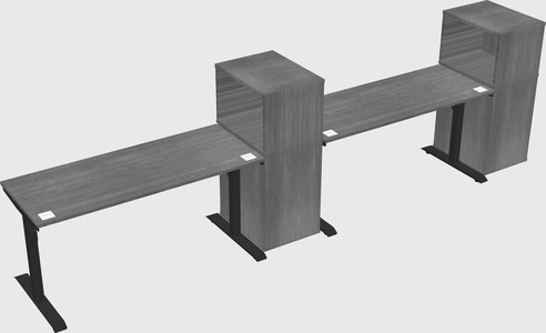 Dual motor electric desk w/cabinet