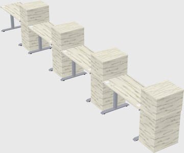 Dual motor electric desk w/cabinet