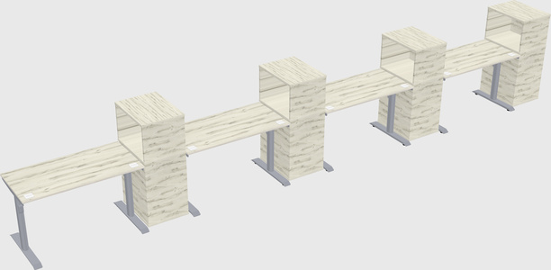 Dual motor electric desk w/cabinet