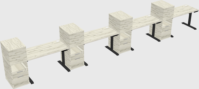 Dual motor electric desk w/cabinet