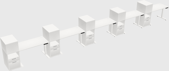 Dual motor electric desk w/cabinet