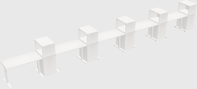 Dual motor electric desk w/cabinet