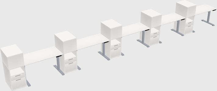 Dual motor electric desk w/cabinet