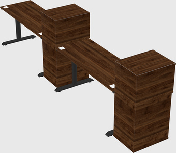 Dual motor electric desk w/cabinet