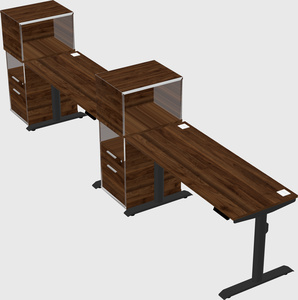 Dual motor electric desk w/cabinet