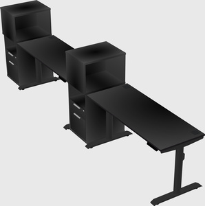 Dual motor electric desk w/cabinet