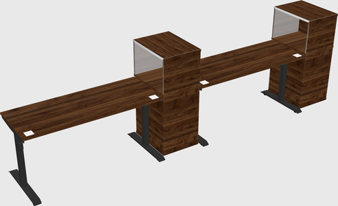 Dual motor electric desk w/cabinet
