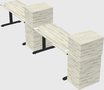 Dual motor electric desk w/cabinet