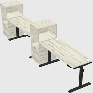 Dual motor electric desk w/cabinet