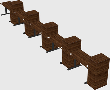 Dual motor electric desk w/cabinet