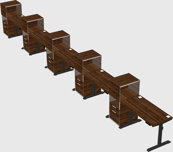 Dual motor electric desk w/cabinet