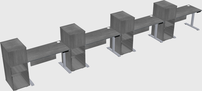 Dual motor electric desk w/cabinet