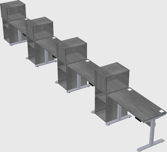 Dual motor electric desk w/cabinet