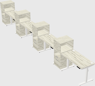 Dual motor electric desk w/cabinet