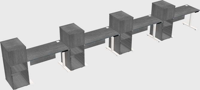 Dual motor electric desk w/cabinet