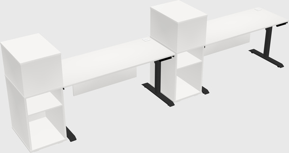 Dual motor electric desk w/cabinet