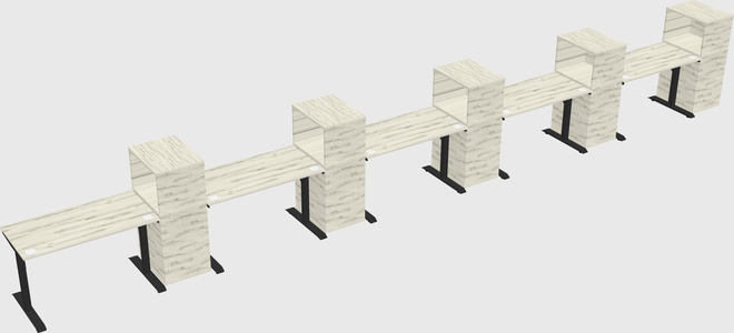 Dual motor electric desk w/cabinet