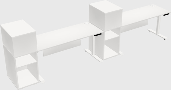 Dual Motor Electric Desk W/cabinet