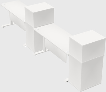 Dual motor electric desk w/cabinet