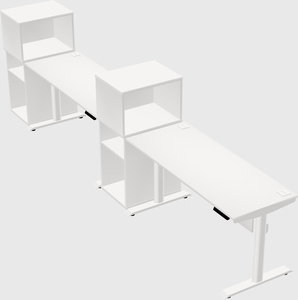 Dual motor electric desk w/cabinet