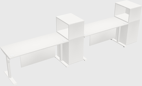 Dual motor electric desk w/cabinet