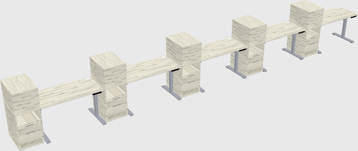 Dual motor electric desk w/cabinet