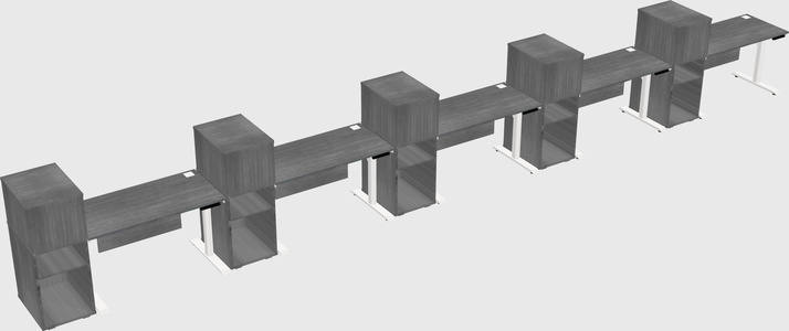 Dual motor electric desk w/cabinet
