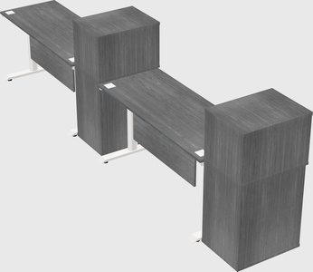 Dual motor electric desk w/cabinet