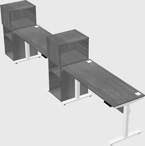 Dual motor electric desk w/cabinet