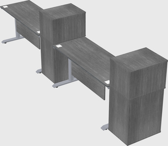 Dual motor electric desk w/cabinet