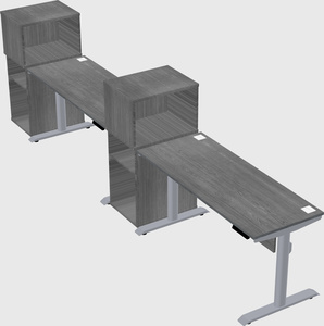 Dual motor electric desk w/cabinet
