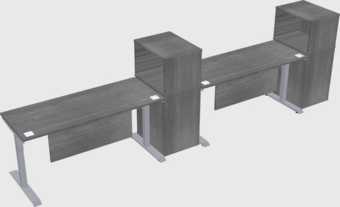 Dual motor electric desk w/cabinet