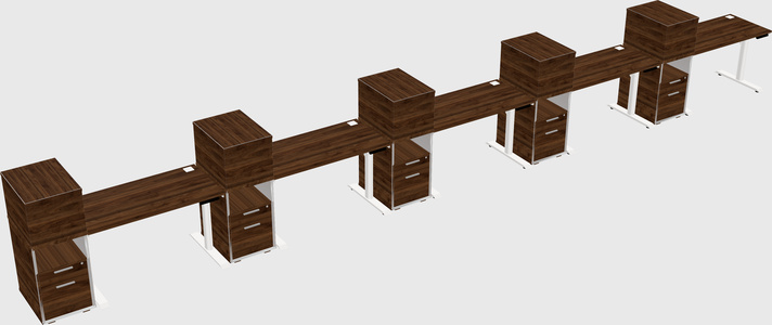 Dual Motor Electric Desk W/cabinet