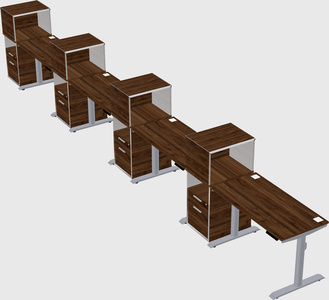 Dual motor electric desk w/cabinet