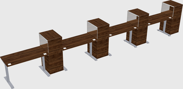 Dual motor electric desk w/cabinet