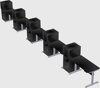 Dual motor electric desk w/cabinet