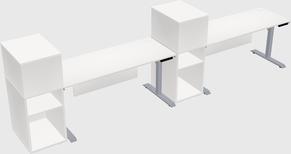 Dual motor electric desk w/cabinet