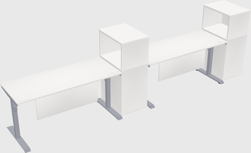 Dual motor electric desk w/cabinet