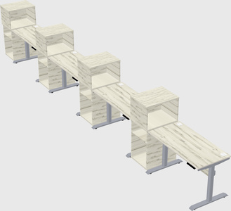 Dual motor electric desk w/cabinet