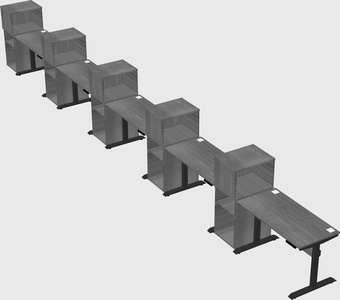 Dual motor electric desk w/cabinet