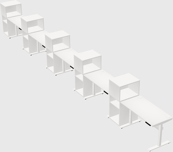 Dual motor electric desk w/cabinet