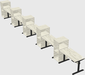 Dual motor electric desk w/cabinet
