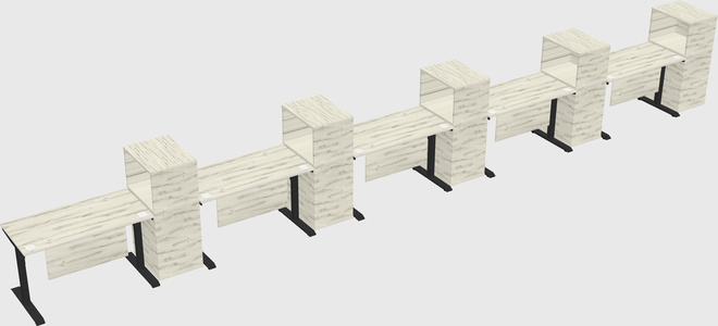 Dual motor electric desk w/cabinet
