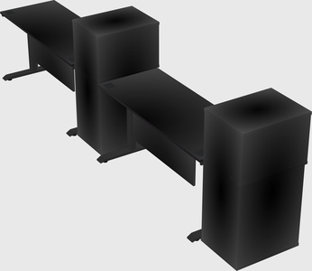 Dual motor electric desk w/cabinet