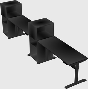 Dual motor electric desk w/cabinet