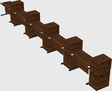 Dual motor electric desk w/cabinet