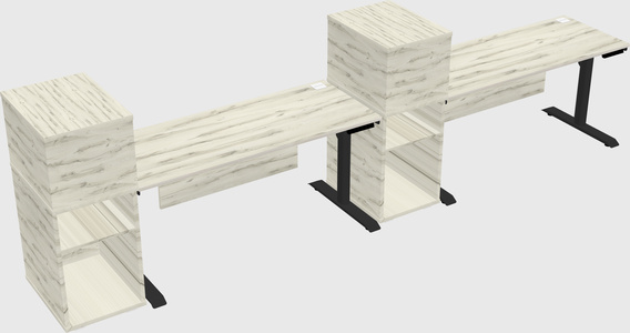Dual motor electric desk w/cabinet