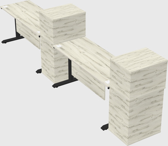 Dual motor electric desk w/cabinet